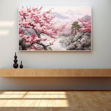Traditional Japanese Cherry Blossom Painting